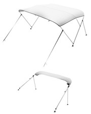 VEVOR 3 Bow Boat Bimini Tops 6 ft Long 600D Polyester Awning Canopy Light Grey