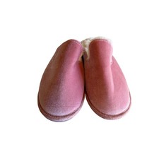 Crewcuts Slippers Pink Velvet Faux Fur Lined Scuff K5 Kids Girls Loungewear