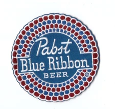 New 3 1/2" Pabst Blue Ribbon Iron on Patch Free Ship