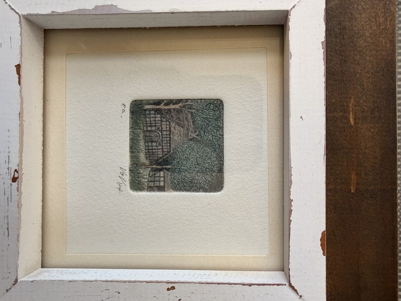 Miniature Signed Print by Volker Kuhn Framed and Matted