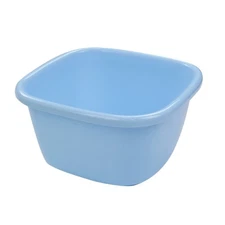 2 Pack 18 Quart Blue Plastic Dish Pan, Square Wash Basin, Utility Tub, Kitchen