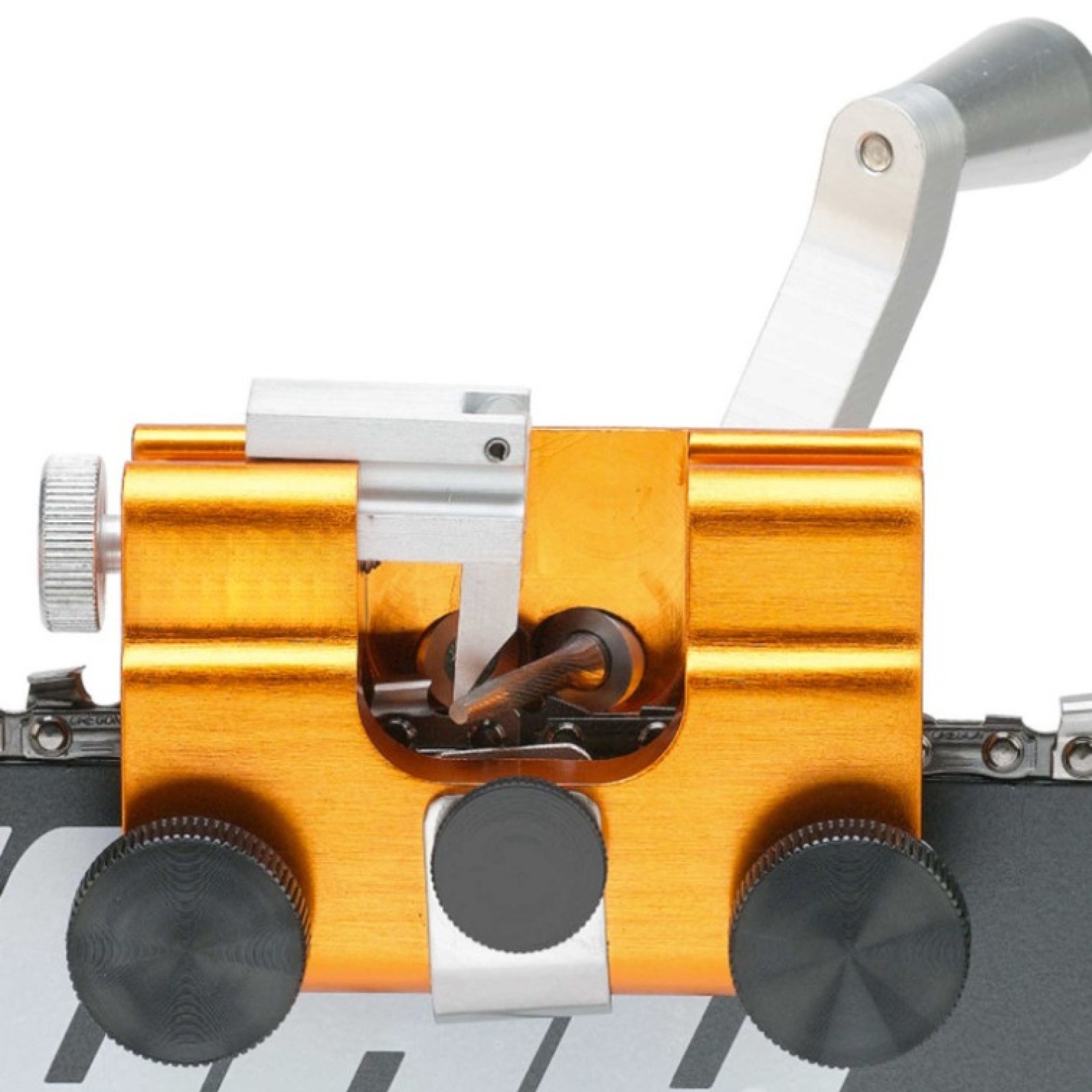 Manual Chainsaw Sharpener Universal Chain Grinding Tools with 2 Grinding Heads B