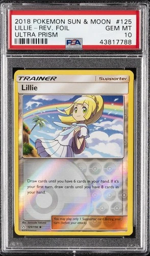 2018 POKEMON SUN & MOON ULTRA PRISM #125 LILLIE-REVERSE FOIL PSA 10