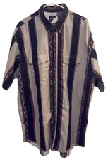 Wrangler XXLT Western Shirt Short Sleeve Big Tall Striped Brushpopper Button VTG
