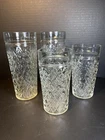 Anchor Hocking Quilted Drinking Glasses Diamond Point Tumblers Lot Of 4 VTG