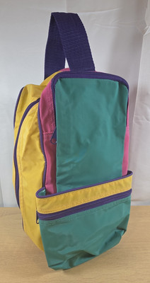 Totally Rad 90s Neon Colorblock Toiletry Bag Travel Cosmetic Case Costume Lunch