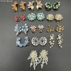 Vintage Costume Jewelry Lot 10 Pairs Clip-On Screw-Back Rhinestone Faux Pearl