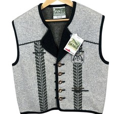 Wesenjak Tirol Traditional 100 Wool Button Vest Austria Men's 48 XL NEW