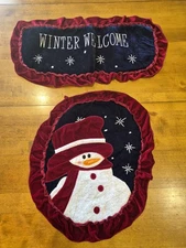 Toilet Bowl & Seat Christmas Cover Set