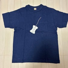 WAREHOUSE Lot 4601 Pocket Tee Size M Navy Blue Cotton Made in Japan Vtg Style