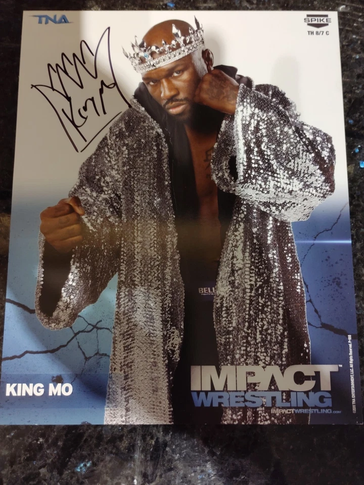 TNA Impact Wrestling King Mo Muhammed Lawal Rare Signed 2013 Promo Photo MMA UFC - Image 3 of 4