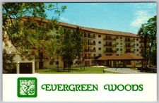 Postcard Evergreen Woods Retirement Community Entrance Spring Hill, FL 1980s