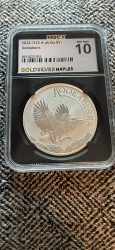2024 $1 Australia  1 oz Silver Kookaburra P125 NGC Mint State 10 MS70