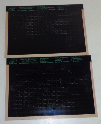 Microfiche Catalogo Ricambi / Spare Parts List Jaguar Daimler Berlina Stare