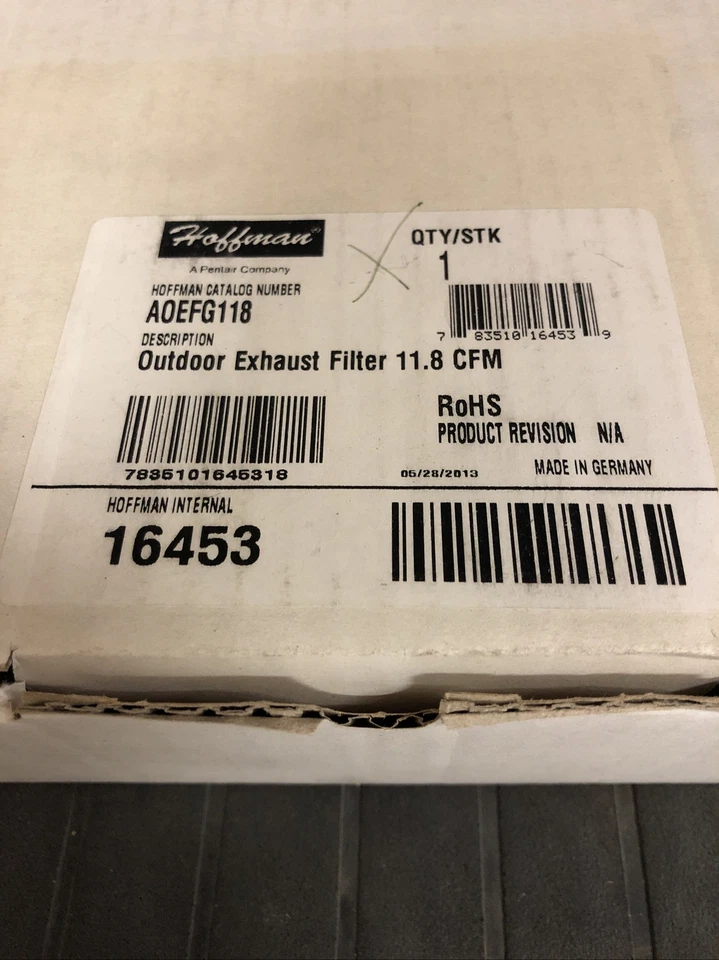 NEW HOFFMAN OUTDOOR EXHAUST FILTER A0EFG118 /16453 11.8CFM BY PENTAIR AOEFG118-- - Image 2 of 4