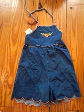 Vintage 80s 90s Denim Romper Girls Size 10