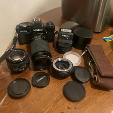 Vintage Minolta Film Camera LOT - X-7A W/Lenses Tested