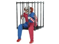 Animated Caged Clown Walk Around Halloween Circus Prop Carnival Haunted House