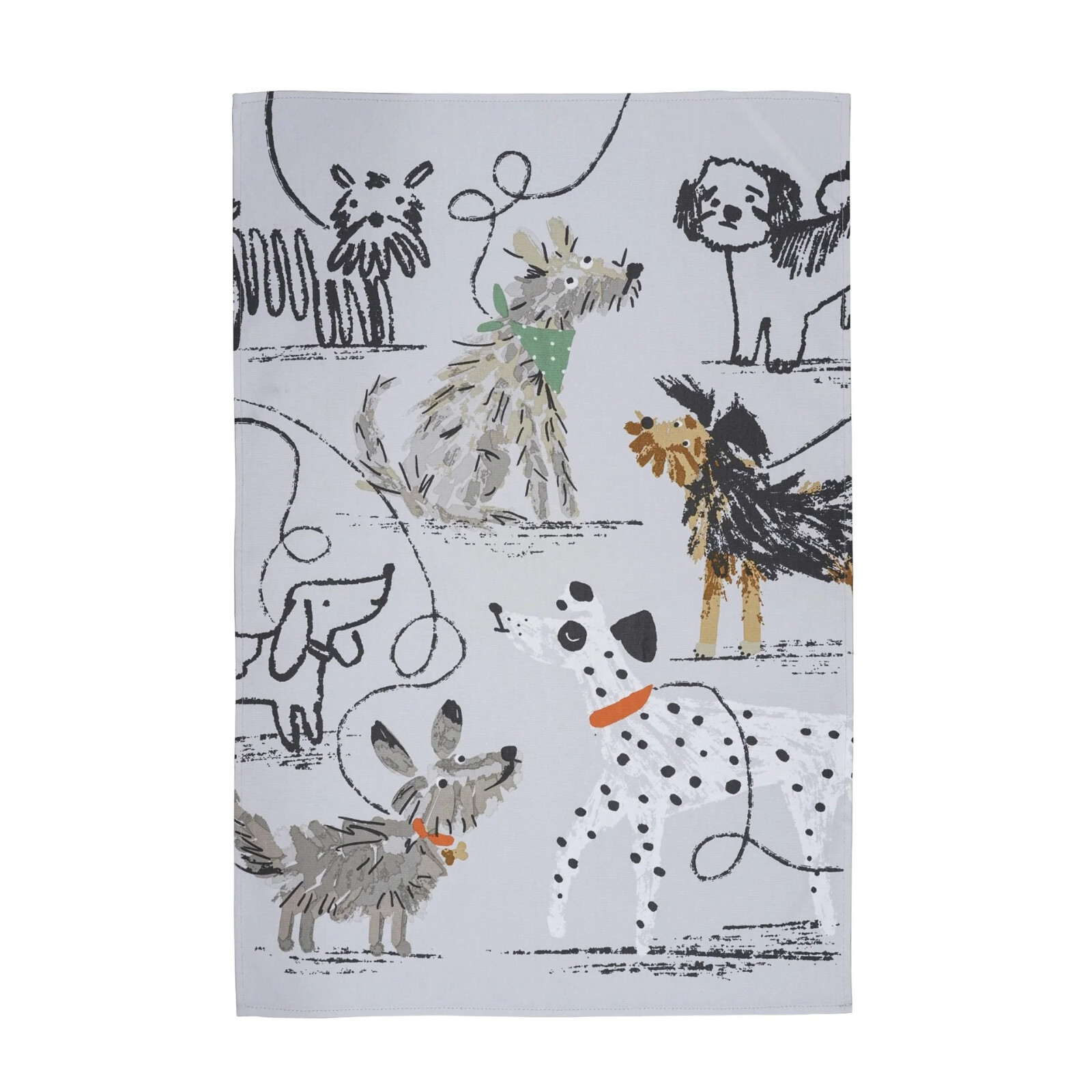 Cotton Tea Towel Ulster Weavers Dog Days 100% Cotton Grey - Image 2