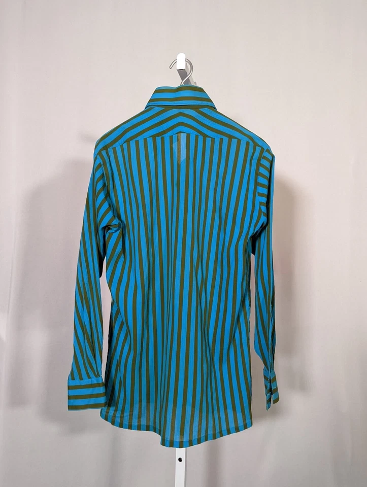 Irvine Sellars Vintage 60s Carnaby Street UK London Mod Electric Blue Stripe 15 - Image 2 of 4