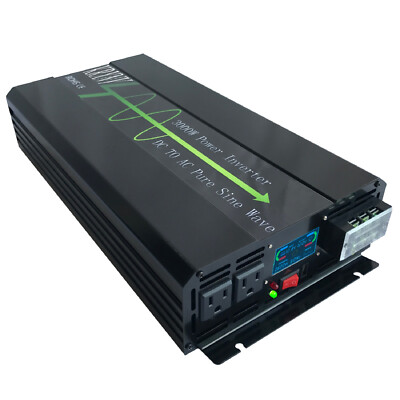 3000W Car Power Inverter 12V DC to 120V AC Pure Sine Wave Solar Converter fromUS