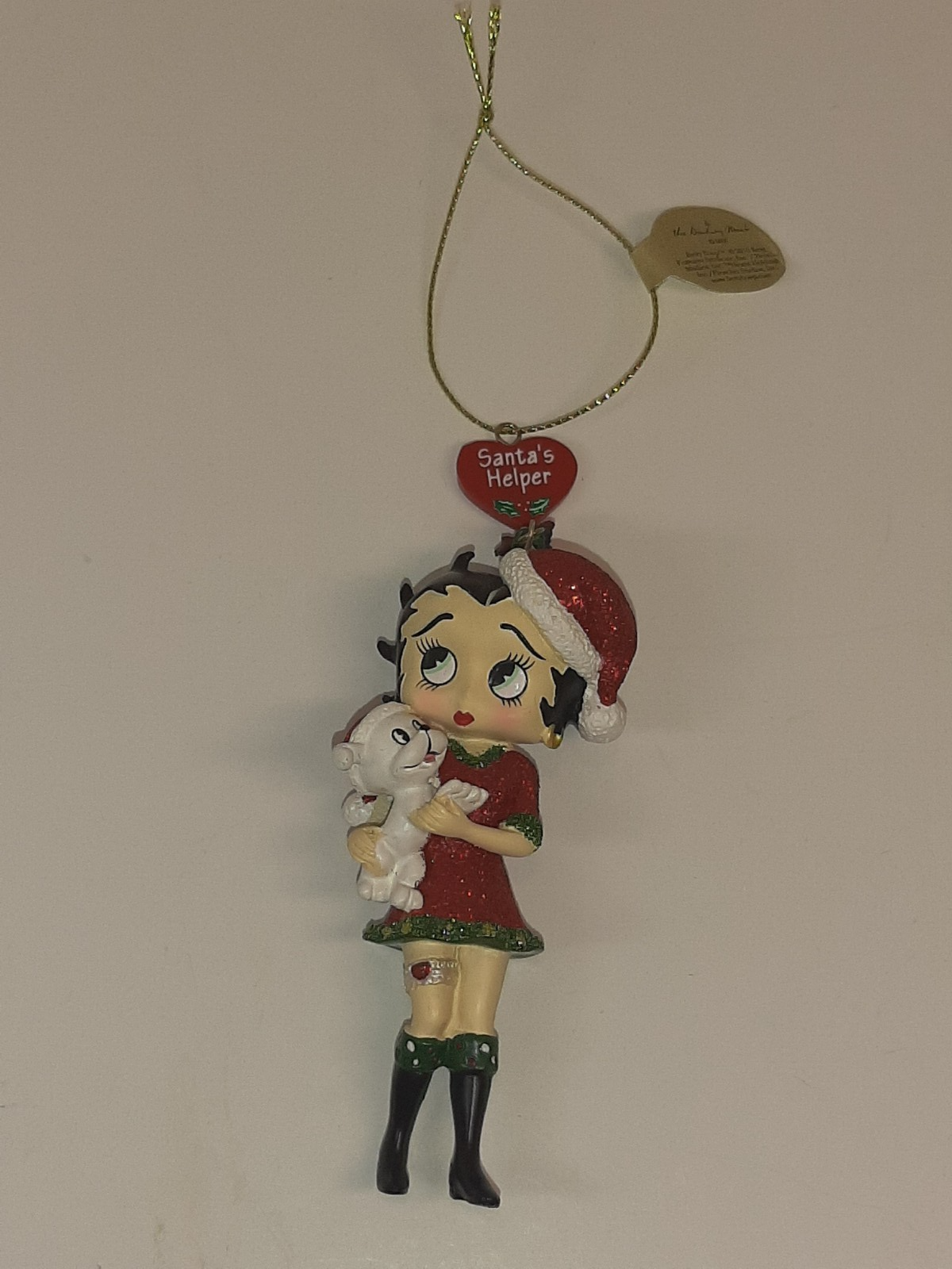 Betty Boop Santa's Helper Glitter Ornament Danbury Mint Christmas 2010 No Box