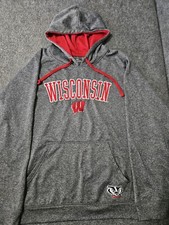 Wisconsin Badgers Grey Pullover Hoodie Size L