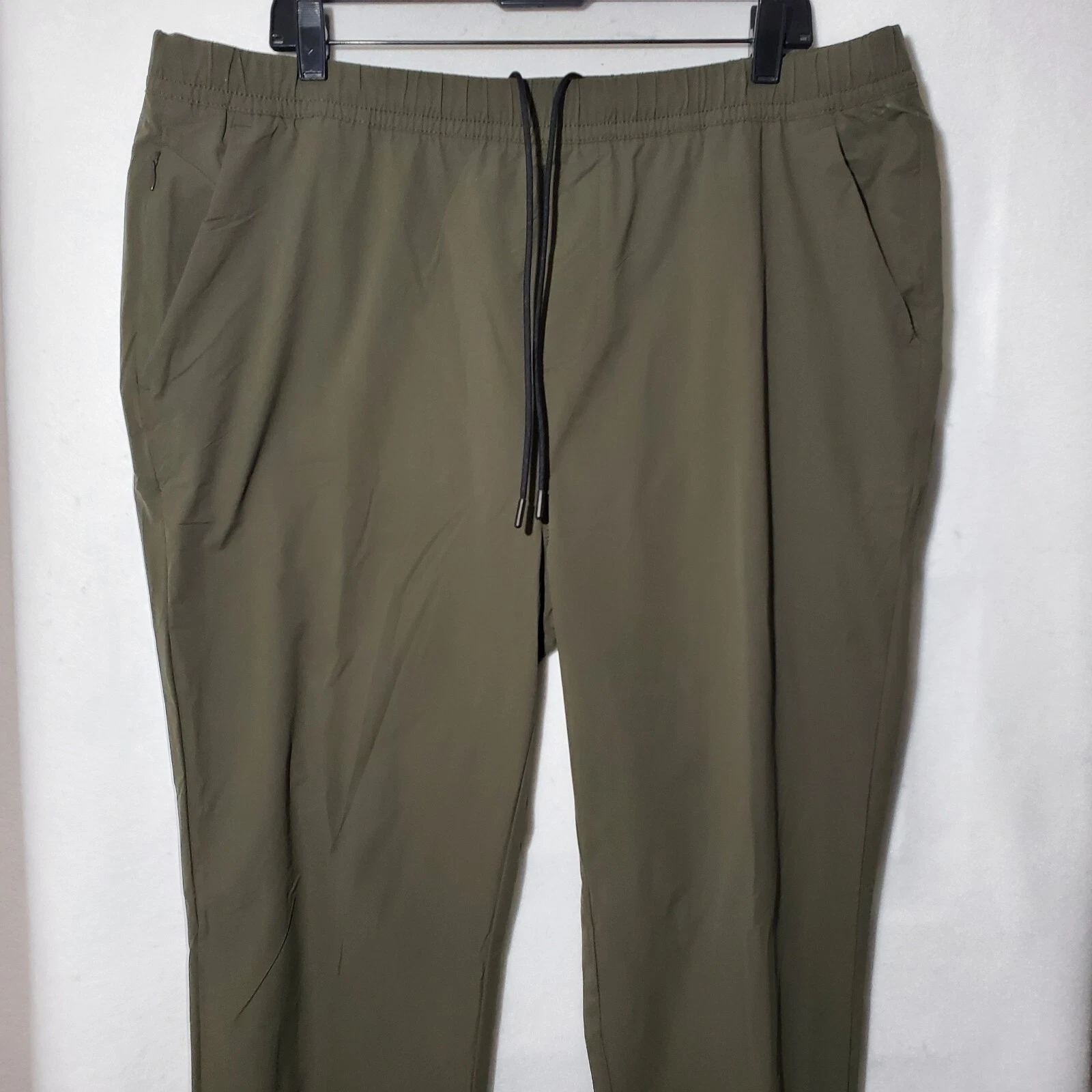 Banana Republic Joggers Mens XL Army Green Windbreaker Tapered Leg Drawstring