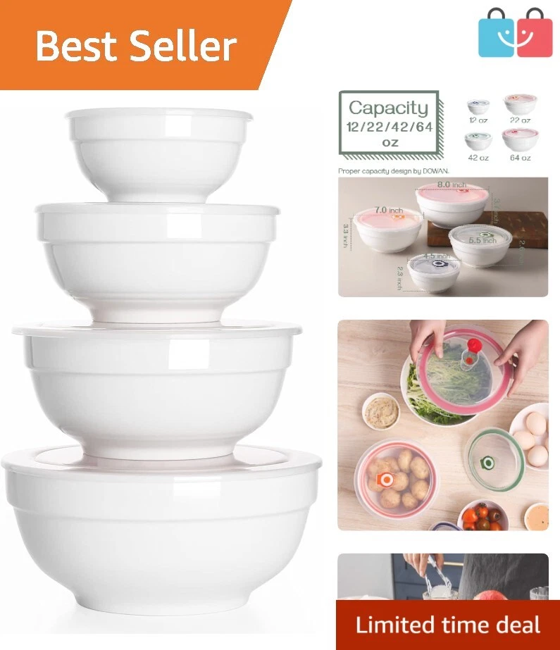 Functional Ceramic Mixing Bowls with Airtight Lids - Perfect for Every Kitchen
