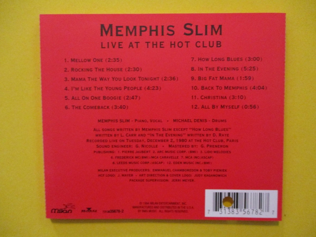 【中古】 Live at the Hot Club メンフィス・スリム 中古】 Live at the Hot Club メンフィス・スリム Memphis Slim