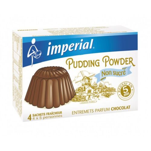 LOT de 7 boîtes de  flan Chocolat Impérial pudding powder  NON SUCRE - Foto 1 di 1