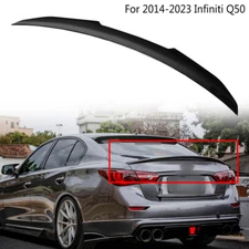 Rear Lip Trunk Spoiler Wing For 14-23 Infiniti Q50 Sedan PSM Glossy Black Style