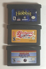 Gameboy advance 3 game lot, Hobbit, Backyard Sports NBA, Harlem Globetrotters.