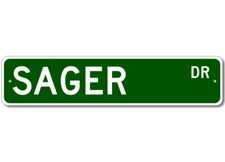 SAGER Drive Custom Street Sign Personalized Last Name Aluminum Metal Plaque