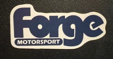 Forge Motorsport sticker. Blue Glossy Finish. 2-5/8”X 1-1/8” Self Adhesive.