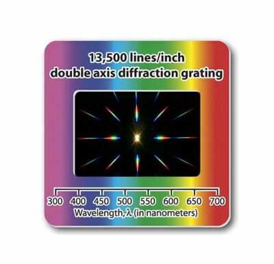 Diffraction Grating Slide 13500 lines/inch double axis Beugungsgitter Optisches 