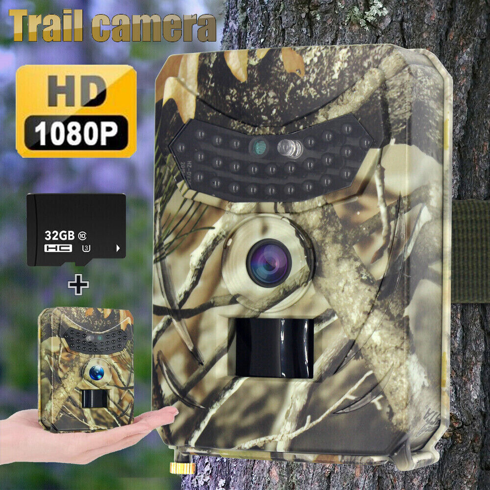 Mini Hunting Game Trail Camera 36MP 1080P Night Vision Outdoor Cam +32GB Card US