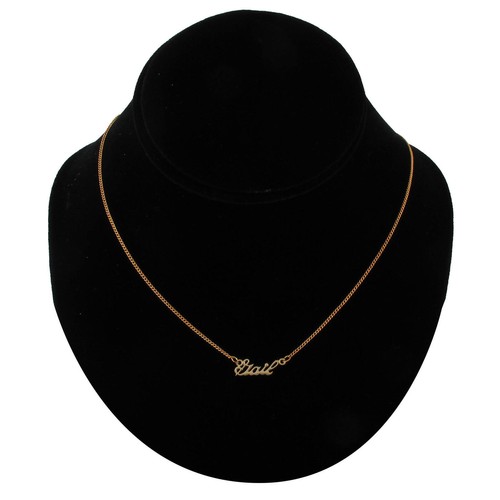 Vintage Gold Script Personalized Name Charm Necklace 16" - Choice Ladies Names - Picture 94 of 179