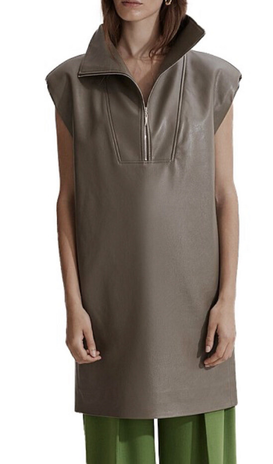 knee length dresses for ladies Country Road Faux Leather Skirt In White main image 1