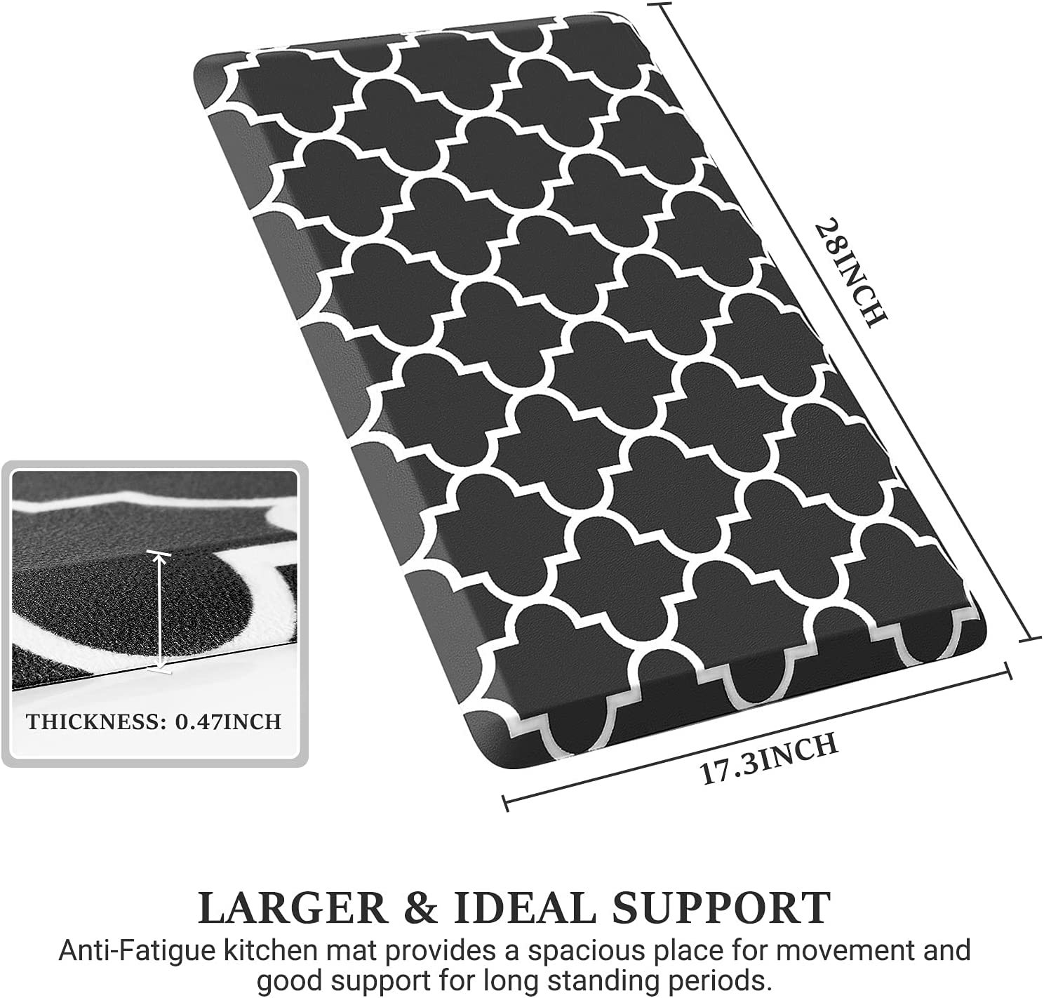 Kitchen Floor Mat Waterproof AntiFatigue Non Slip Kitchen Cushioned