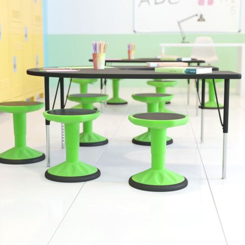 Carter Adjustable Green Kids Flexible Active Stool for Classroom and Home with - Picture 1 of 9