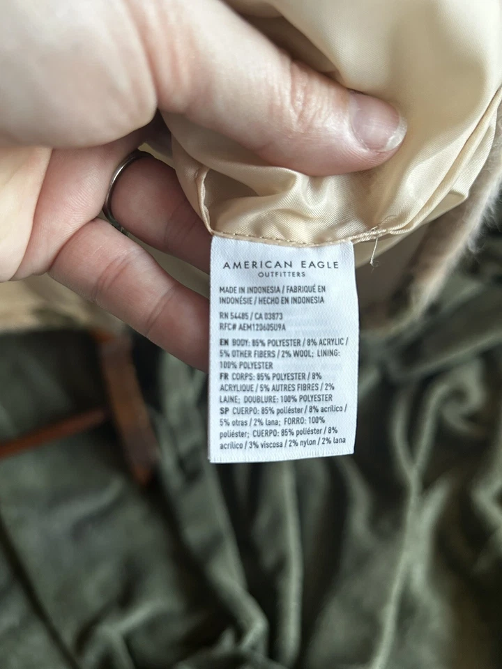 Chaqueta American Eagle para mujer XS piel sintética cepillada a cuadros de gran tamaño nueva con etiquetas Foto 4 de 4