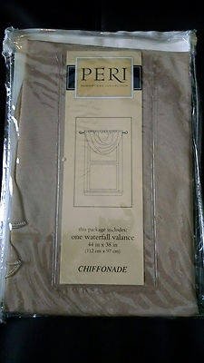 Peri Homeworks Collection Chiffonade Waterfall Valance 44''x38'' Khaki Color
