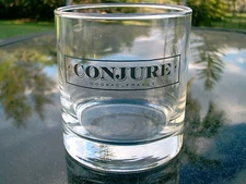 CONJURE  COGNAC, FRANCE  3.25"  GLASS  BLACK  LETTERING CLEARANCE PRICE