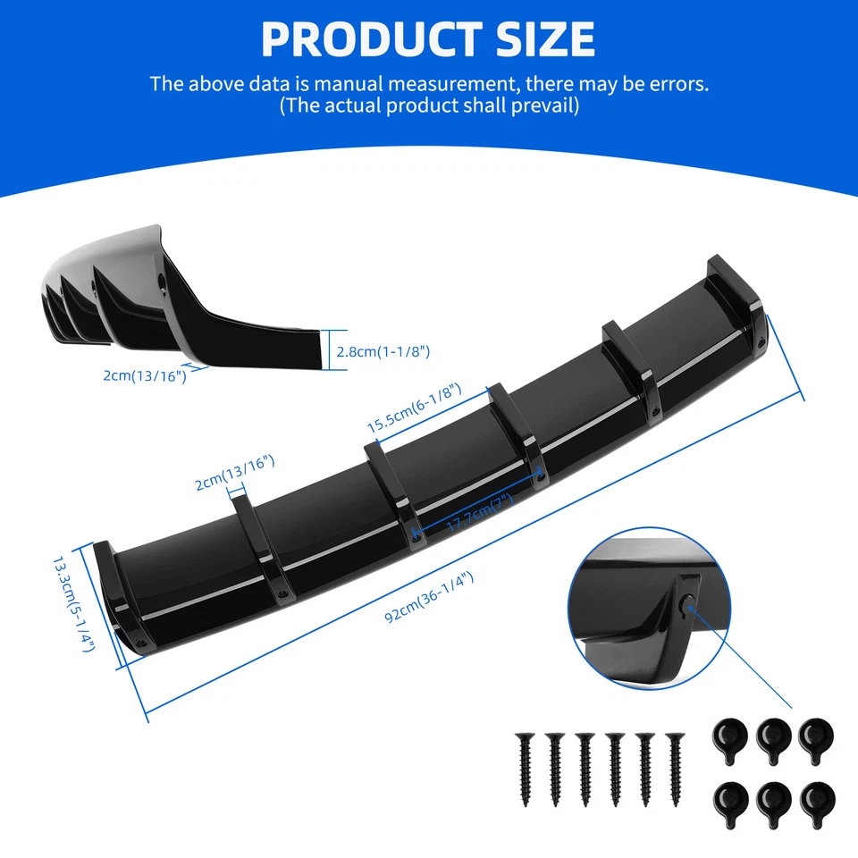 For Volkswagen Eos 2007-2016 Rear Bumper Diffuser Splitter Spoiler Lip Body Kit - Image 2 of 4