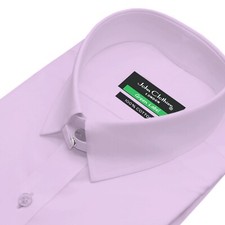 James Bond Style Snap Tab Loop Collar Men's Lilac 100 Cotton Formal Dress Shirt