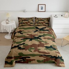 Army Camouflage Lightweight Bedding Set Youth Camo Comforter Set for Kids Boy...
