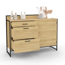 Buffet bas casserolier de cuisine 120 cm DETROIT plan de travail H.83 cm 1 porte