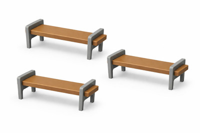 3x Parkbank für LGB Spur G 1:22 Modelleisenbahn - Gartenbank Sitzbank Deko