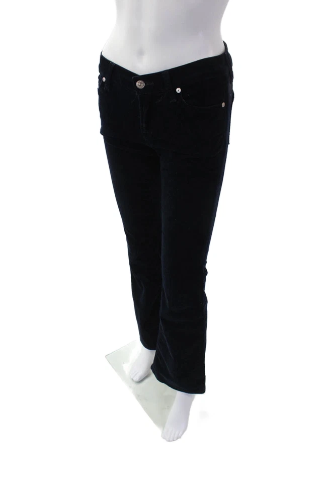 Pantalones de corte bota 7 For All Mankind para mujer de algodón con cremallera y botones azul marino talla EUR 24 Foto 2 de 4